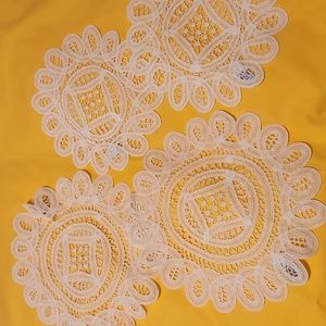 Vintage ribbon  doilies